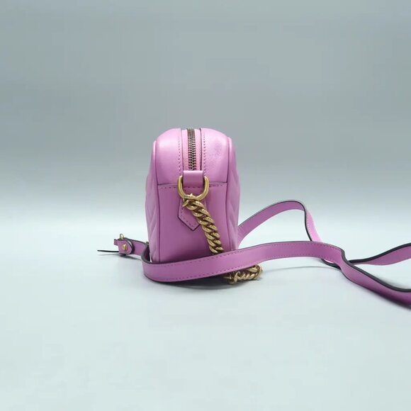 GUCCI GG Marmont Purple Leather Shoulder Bag 922-021825 - Picture 3 of 12